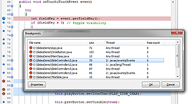 iLCD Manager's Breakpoints List